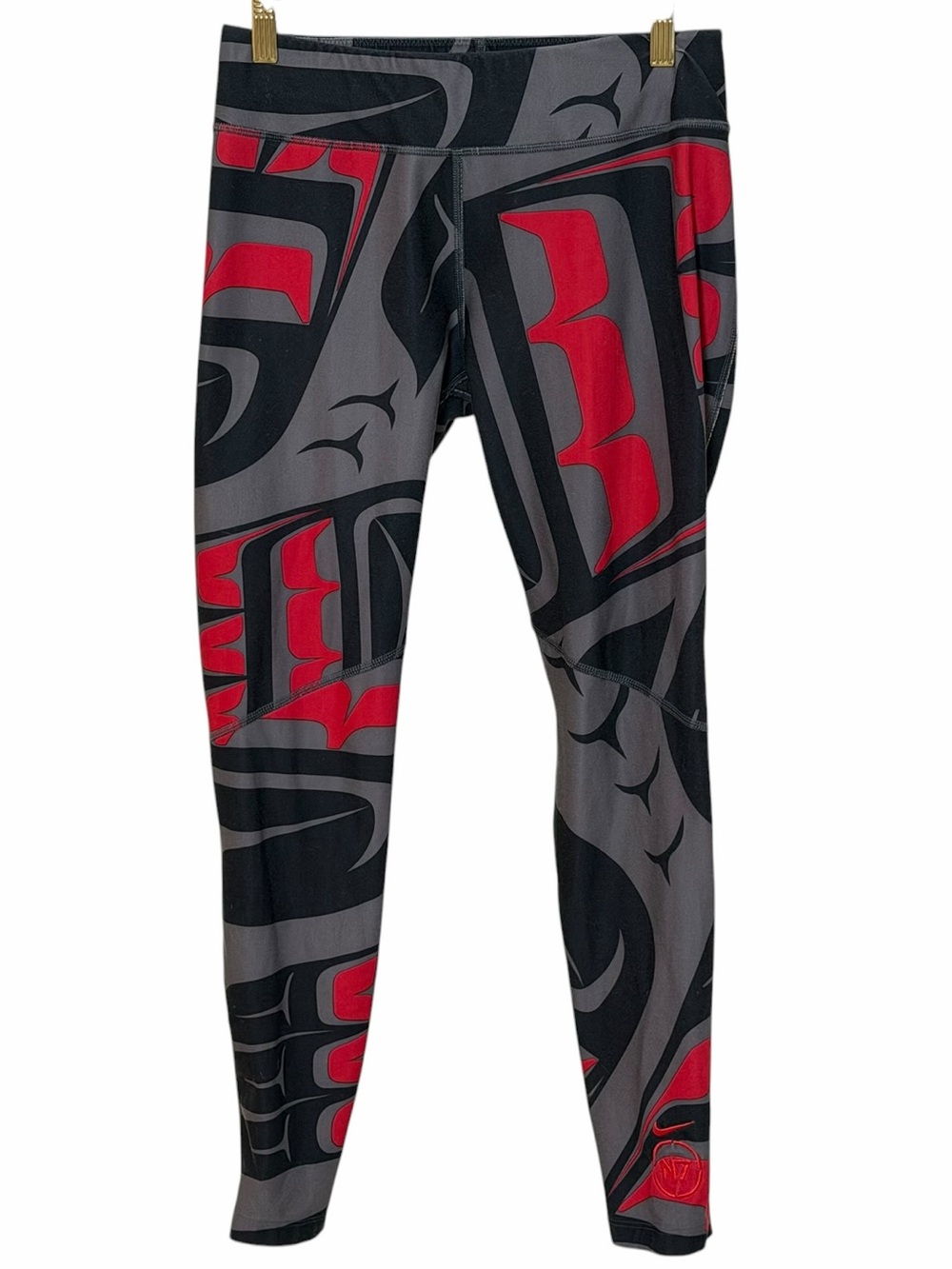 Nike Dri-FIT Red, Black & Gray Abstract Leggings